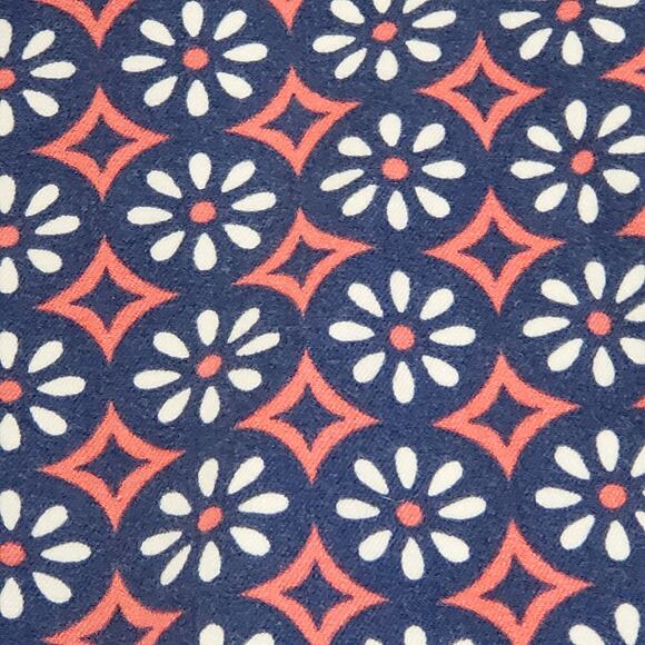 Old Navy "The Diva" Daisy Ankle Pants Salmon Pink Blue Size 8 Regular - Picture 9 of 10